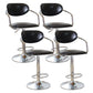 Modern Metal Low Back Bar Stool Armed Adjustable Swivel Bucket Counter Stool Gloss Black 4 Piece Set Clearhalo 'Bar Furniture' 'Bar Stools' 'bar_stools' 'furn' 'furn_bar_stools' 'furniture_bar_stools' 'Kitchen & Dining Furniture' 'kitchen&dining_furn' 'kitchen' 'kitchen_furn' Furniture' 4544743