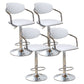 Modern Metal Low Back Bar Stool Armed Adjustable Swivel Bucket Counter Stool Gloss White 4 Piece Set Clearhalo 'Bar Furniture' 'Bar Stools' 'bar_stools' 'furn' 'furn_bar_stools' 'furniture_bar_stools' 'Kitchen & Dining Furniture' 'kitchen&dining_furn' 'kitchen' 'kitchen_furn' Furniture' 4544746