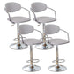 Modern Metal Low Back Bar Stool Armed Adjustable Swivel Bucket Counter Stool Gray-White 4 Piece Set Clearhalo 'Bar Furniture' 'Bar Stools' 'bar_stools' 'furn' 'furn_bar_stools' 'furniture_bar_stools' 'Kitchen & Dining Furniture' 'kitchen&dining_furn' 'kitchen' 'kitchen_furn' Furniture' 4544749