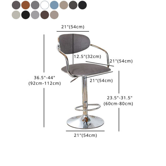Modern Metal Low Back Bar Stool Armed Adjustable Swivel Bucket Counter Stool Clearhalo 'Bar Furniture' 'Bar Stools' 'bar_stools' 'furn' 'furn_bar_stools' 'furniture_bar_stools' 'Kitchen & Dining Furniture' 'kitchen&dining_furn' 'kitchen' 'kitchen_furn' Furniture' 4544756