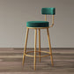 Glam Metal Upholstered Bar Stool Bristol Barstool with Iron Legs and Low Back Clearhalo 'Bar Furniture' 'Bar Stools' 'bar_stools' 'furn' 'furn_bar_stools' 'furniture_bar_stools' 'Kitchen & Dining Furniture' 'kitchen&dining_furn' 'kitchen' 'kitchen_furn' Furniture' 4544811