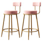 Glam Metal Upholstered Bar Stool Bristol Barstool with Iron Legs and Low Back Pink 2 Piece Set Clearhalo 'Bar Furniture' 'Bar Stools' 'bar_stools' 'furn' 'furn_bar_stools' 'furniture_bar_stools' 'Kitchen & Dining Furniture' 'kitchen&dining_furn' 'kitchen' 'kitchen_furn' Furniture' 4544813