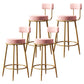 Glam Metal Upholstered Bar Stool Bristol Barstool with Iron Legs and Low Back Pink 4 Piece Set Clearhalo 'Bar Furniture' 'Bar Stools' 'bar_stools' 'furn' 'furn_bar_stools' 'furniture_bar_stools' 'Kitchen & Dining Furniture' 'kitchen&dining_furn' 'kitchen' 'kitchen_furn' Furniture' 4544815