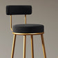 Glam Metal Upholstered Bar Stool Bristol Barstool with Iron Legs and Low Back Clearhalo 'Bar Furniture' 'Bar Stools' 'bar_stools' 'furn' 'furn_bar_stools' 'furniture_bar_stools' 'Kitchen & Dining Furniture' 'kitchen&dining_furn' 'kitchen' 'kitchen_furn' Furniture' 4544816