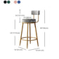 Glam Metal Upholstered Bar Stool Bristol Barstool with Iron Legs and Low Back Clearhalo 'Bar Furniture' 'Bar Stools' 'bar_stools' 'furn' 'furn_bar_stools' 'furniture_bar_stools' 'Kitchen & Dining Furniture' 'kitchen&dining_furn' 'kitchen' 'kitchen_furn' Furniture' 4544830