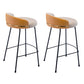 Modern Counter Bar Stool Armless Leather Bar Stool with Footrest Metal Base Light Gray 2 Piece Set Bar Stool (28" H) Clearhalo 'Bar Furniture' 'Bar Stools' 'bar_stools' 'furn' 'furn_bar_stools' 'furniture_bar_stools' 'Kitchen & Dining Furniture' 'kitchen&dining_furn' 'kitchen' 'kitchen_furn' Furniture' 4544847