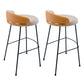 Modern Counter Bar Stool Armless Leather Bar Stool with Footrest Metal Base Light Gray 2 Piece Set Bar Stool(31"H) Clearhalo 'Bar Furniture' 'Bar Stools' 'bar_stools' 'furn' 'furn_bar_stools' 'furniture_bar_stools' 'Kitchen & Dining Furniture' 'kitchen&dining_furn' 'kitchen' 'kitchen_furn' Furniture' 4544849