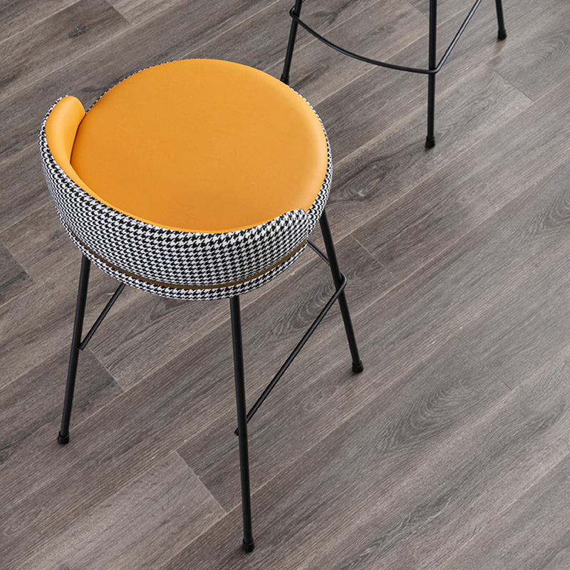 Modern Counter Bar Stool Armless Leather Bar Stool with Footrest Metal Base Clearhalo 'Bar Furniture' 'Bar Stools' 'bar_stools' 'furn' 'furn_bar_stools' 'furniture_bar_stools' 'Kitchen & Dining Furniture' 'kitchen&dining_furn' 'kitchen' 'kitchen_furn' Furniture' 4544852