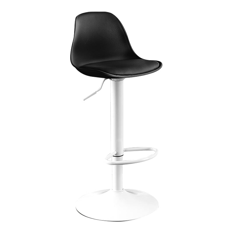 Modern Adjustable Height Bar Stool Swivel Plastic Low Back Counter Stool Black White 1 Piece Clearhalo 'Bar Furniture' 'Bar Stools' 'bar_stools' 'furn' 'furn_bar_stools' 'furniture_bar_stools' 'Kitchen & Dining Furniture' 'kitchen&dining_furn' 'kitchen' 'kitchen_furn' Furniture' 4544859