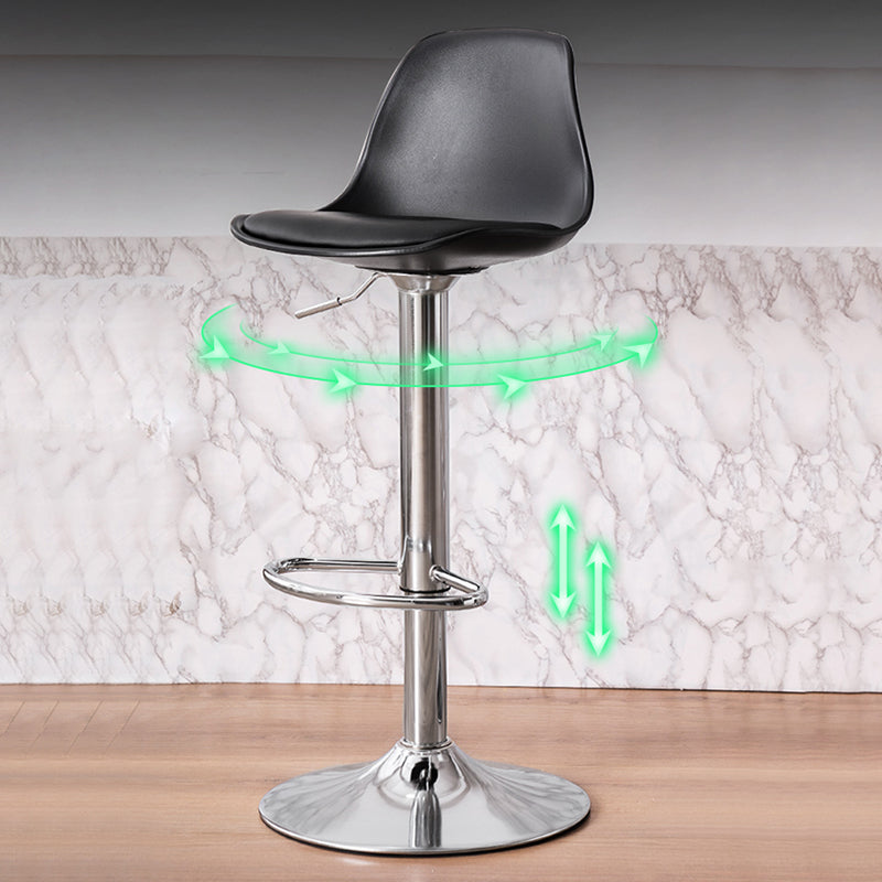 Modern Adjustable Height Bar Stool Swivel Plastic Low Back Counter Stool Clearhalo 'Bar Furniture' 'Bar Stools' 'bar_stools' 'furn' 'furn_bar_stools' 'furniture_bar_stools' 'Kitchen & Dining Furniture' 'kitchen&dining_furn' 'kitchen' 'kitchen_furn' Furniture' 4544861