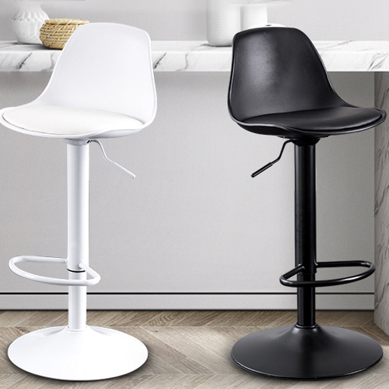 Modern Adjustable Height Bar Stool Swivel Plastic Low Back Counter Stool Clearhalo 'Bar Furniture' 'Bar Stools' 'bar_stools' 'furn' 'furn_bar_stools' 'furniture_bar_stools' 'Kitchen & Dining Furniture' 'kitchen&dining_furn' 'kitchen' 'kitchen_furn' Furniture' 4544863