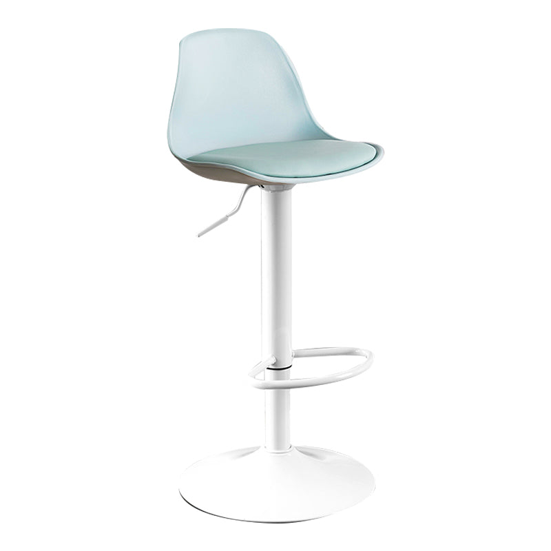 Modern Adjustable Height Bar Stool Swivel Plastic Low Back Counter Stool Light Green White 1 Piece Clearhalo 'Bar Furniture' 'Bar Stools' 'bar_stools' 'furn' 'furn_bar_stools' 'furniture_bar_stools' 'Kitchen & Dining Furniture' 'kitchen&dining_furn' 'kitchen' 'kitchen_furn' Furniture' 4544874