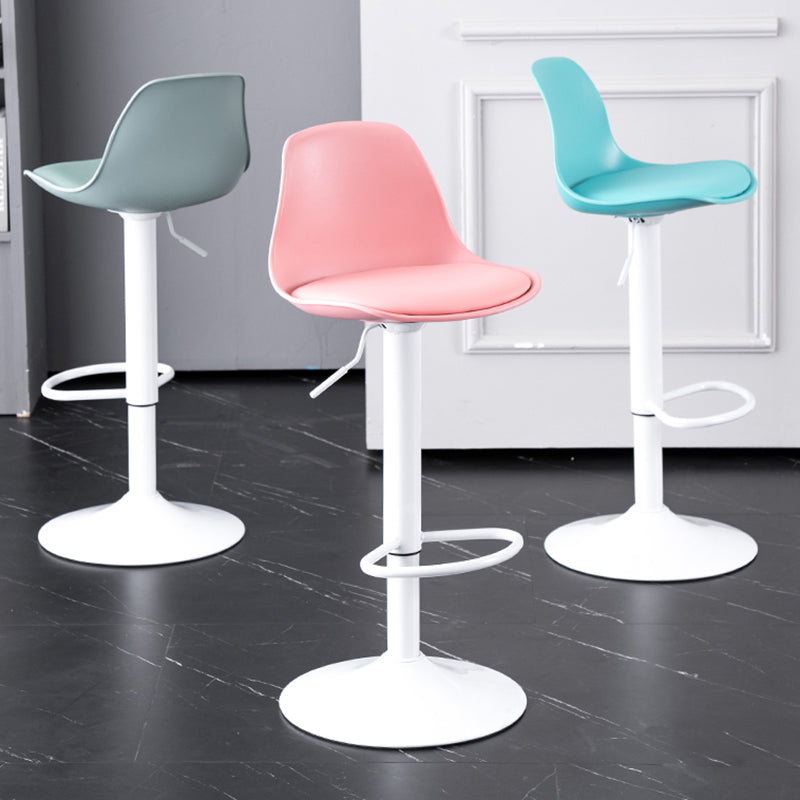 Modern Adjustable Height Bar Stool Swivel Plastic Low Back Counter Stool Clearhalo 'Bar Furniture' 'Bar Stools' 'bar_stools' 'furn' 'furn_bar_stools' 'furniture_bar_stools' 'Kitchen & Dining Furniture' 'kitchen&dining_furn' 'kitchen' 'kitchen_furn' Furniture' 4544877