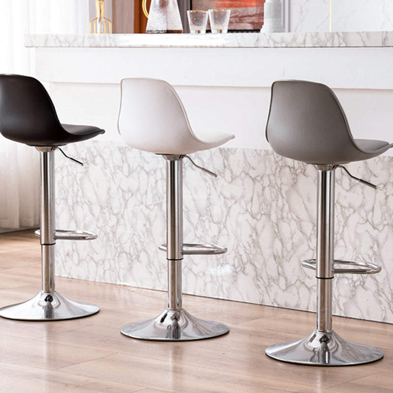 Modern Adjustable Height Bar Stool Swivel Plastic Low Back Counter Stool Clearhalo 'Bar Furniture' 'Bar Stools' 'bar_stools' 'furn' 'furn_bar_stools' 'furniture_bar_stools' 'Kitchen & Dining Furniture' 'kitchen&dining_furn' 'kitchen' 'kitchen_furn' Furniture' 4544878