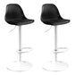 Modern Adjustable Height Bar Stool Swivel Plastic Low Back Counter Stool Black White 2 Piece Set Clearhalo 'Bar Furniture' 'Bar Stools' 'bar_stools' 'furn' 'furn_bar_stools' 'furniture_bar_stools' 'Kitchen & Dining Furniture' 'kitchen&dining_furn' 'kitchen' 'kitchen_furn' Furniture' 4544883