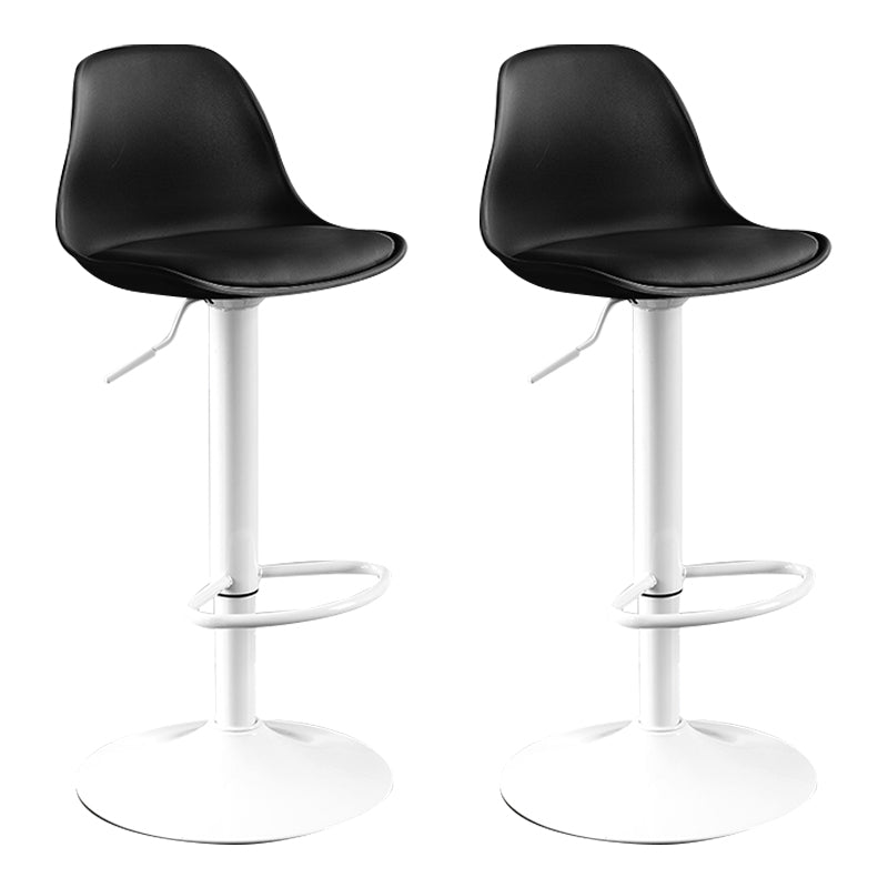Modern Adjustable Height Bar Stool Swivel Plastic Low Back Counter Stool Black White 2 Piece Set Clearhalo 'Bar Furniture' 'Bar Stools' 'bar_stools' 'furn' 'furn_bar_stools' 'furniture_bar_stools' 'Kitchen & Dining Furniture' 'kitchen&dining_furn' 'kitchen' 'kitchen_furn' Furniture' 4544883