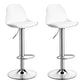 Modern Adjustable Height Bar Stool Swivel Plastic Low Back Counter Stool White Silver 2 Piece Set Clearhalo 'Bar Furniture' 'Bar Stools' 'bar_stools' 'furn' 'furn_bar_stools' 'furniture_bar_stools' 'Kitchen & Dining Furniture' 'kitchen&dining_furn' 'kitchen' 'kitchen_furn' Furniture' 4544884