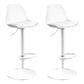 Modern Adjustable Height Bar Stool Swivel Plastic Low Back Counter Stool White White 2 Piece Set Clearhalo 'Bar Furniture' 'Bar Stools' 'bar_stools' 'furn' 'furn_bar_stools' 'furniture_bar_stools' 'Kitchen & Dining Furniture' 'kitchen&dining_furn' 'kitchen' 'kitchen_furn' Furniture' 4544885