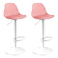 Modern Adjustable Height Bar Stool Swivel Plastic Low Back Counter Stool Pink White 2 Piece Set Clearhalo 'Bar Furniture' 'Bar Stools' 'bar_stools' 'furn' 'furn_bar_stools' 'furniture_bar_stools' 'Kitchen & Dining Furniture' 'kitchen&dining_furn' 'kitchen' 'kitchen_furn' Furniture' 4544887