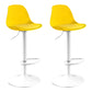 Modern Adjustable Height Bar Stool Swivel Plastic Low Back Counter Stool Yellow White 2 Piece Set Clearhalo 'Bar Furniture' 'Bar Stools' 'bar_stools' 'furn' 'furn_bar_stools' 'furniture_bar_stools' 'Kitchen & Dining Furniture' 'kitchen&dining_furn' 'kitchen' 'kitchen_furn' Furniture' 4544889