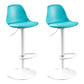 Modern Adjustable Height Bar Stool Swivel Plastic Low Back Counter Stool Lake Blue White 2 Piece Set Clearhalo 'Bar Furniture' 'Bar Stools' 'bar_stools' 'furn' 'furn_bar_stools' 'furniture_bar_stools' 'Kitchen & Dining Furniture' 'kitchen&dining_furn' 'kitchen' 'kitchen_furn' Furniture' 4544893