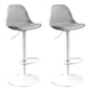 Modern Adjustable Height Bar Stool Swivel Plastic Low Back Counter Stool Grey White 2 Piece Set Clearhalo 'Bar Furniture' 'Bar Stools' 'bar_stools' 'furn' 'furn_bar_stools' 'furniture_bar_stools' 'Kitchen & Dining Furniture' 'kitchen&dining_furn' 'kitchen' 'kitchen_furn' Furniture' 4544895