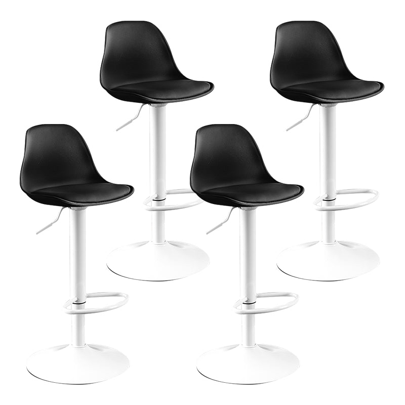 Modern Adjustable Height Bar Stool Swivel Plastic Low Back Counter Stool Black White 4 Piece Set Clearhalo 'Bar Furniture' 'Bar Stools' 'bar_stools' 'furn' 'furn_bar_stools' 'furniture_bar_stools' 'Kitchen & Dining Furniture' 'kitchen&dining_furn' 'kitchen' 'kitchen_furn' Furniture' 4544897