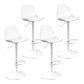 Modern Adjustable Height Bar Stool Swivel Plastic Low Back Counter Stool White White 4 Piece Set Clearhalo 'Bar Furniture' 'Bar Stools' 'bar_stools' 'furn' 'furn_bar_stools' 'furniture_bar_stools' 'Kitchen & Dining Furniture' 'kitchen&dining_furn' 'kitchen' 'kitchen_furn' Furniture' 4544899