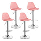 Modern Adjustable Height Bar Stool Swivel Plastic Low Back Counter Stool Pink Silver 4 Piece Set Clearhalo 'Bar Furniture' 'Bar Stools' 'bar_stools' 'furn' 'furn_bar_stools' 'furniture_bar_stools' 'Kitchen & Dining Furniture' 'kitchen&dining_furn' 'kitchen' 'kitchen_furn' Furniture' 4544900