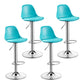 Modern Adjustable Height Bar Stool Swivel Plastic Low Back Counter Stool Lake Blue Silver 4 Piece Set Clearhalo 'Bar Furniture' 'Bar Stools' 'bar_stools' 'furn' 'furn_bar_stools' 'furniture_bar_stools' 'Kitchen & Dining Furniture' 'kitchen&dining_furn' 'kitchen' 'kitchen_furn' Furniture' 4544906