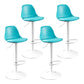 Modern Adjustable Height Bar Stool Swivel Plastic Low Back Counter Stool Lake Blue White 4 Piece Set Clearhalo 'Bar Furniture' 'Bar Stools' 'bar_stools' 'furn' 'furn_bar_stools' 'furniture_bar_stools' 'Kitchen & Dining Furniture' 'kitchen&dining_furn' 'kitchen' 'kitchen_furn' Furniture' 4544907