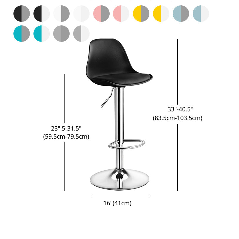Modern Adjustable Height Bar Stool Swivel Plastic Low Back Counter Stool Clearhalo 'Bar Furniture' 'Bar Stools' 'bar_stools' 'furn' 'furn_bar_stools' 'furniture_bar_stools' 'Kitchen & Dining Furniture' 'kitchen&dining_furn' 'kitchen' 'kitchen_furn' Furniture' 4544910
