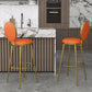 Glam Counter Bar Stool Backrest Leather Bar Stool with Footrest, Iron Base Clearhalo 'Bar Furniture' 'Bar Stools' 'bar_stools' 'furn' 'furn_bar_stools' 'furniture_bar_stools' 'Kitchen & Dining Furniture' 'kitchen&dining_furn' 'kitchen' 'kitchen_furn' Furniture' 4544911