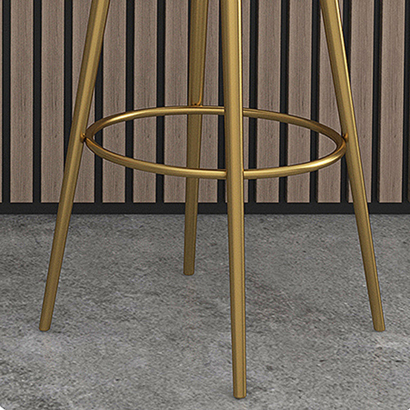 Glam Counter Bar Stool Backrest Leather Bar Stool with Footrest, Iron Base Clearhalo 'Bar Furniture' 'Bar Stools' 'bar_stools' 'furn' 'furn_bar_stools' 'furniture_bar_stools' 'Kitchen & Dining Furniture' 'kitchen&dining_furn' 'kitchen' 'kitchen_furn' Furniture' 4544919
