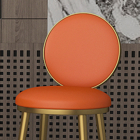 Glam Counter Bar Stool Backrest Leather Bar Stool with Footrest, Iron Base Clearhalo 'Bar Furniture' 'Bar Stools' 'bar_stools' 'furn' 'furn_bar_stools' 'furniture_bar_stools' 'Kitchen & Dining Furniture' 'kitchen&dining_furn' 'kitchen' 'kitchen_furn' Furniture' 4544922