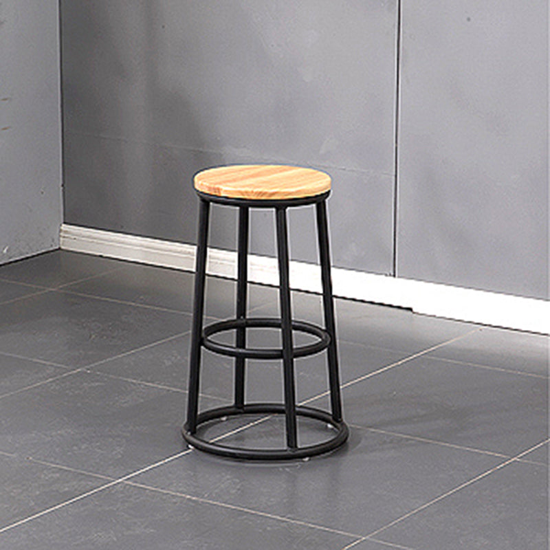 Modern Round Bar Stool Footrest Backless Counter and Bar Stool with Iron Legs Clearhalo 'Bar Furniture' 'Bar Stools' 'bar_stools' 'furn' 'furn_bar_stools' 'furniture_bar_stools' 'Kitchen & Dining Furniture' 'kitchen&dining_furn' 'kitchen' 'kitchen_furn' Furniture' 4544937