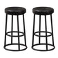 Modern Round Bar Stool Footrest Backless Counter and Bar Stool with Iron Legs Black 2 Piece Set Clearhalo 'Bar Furniture' 'Bar Stools' 'bar_stools' 'furn' 'furn_bar_stools' 'furniture_bar_stools' 'Kitchen & Dining Furniture' 'kitchen&dining_furn' 'kitchen' 'kitchen_furn' Furniture' 4544938