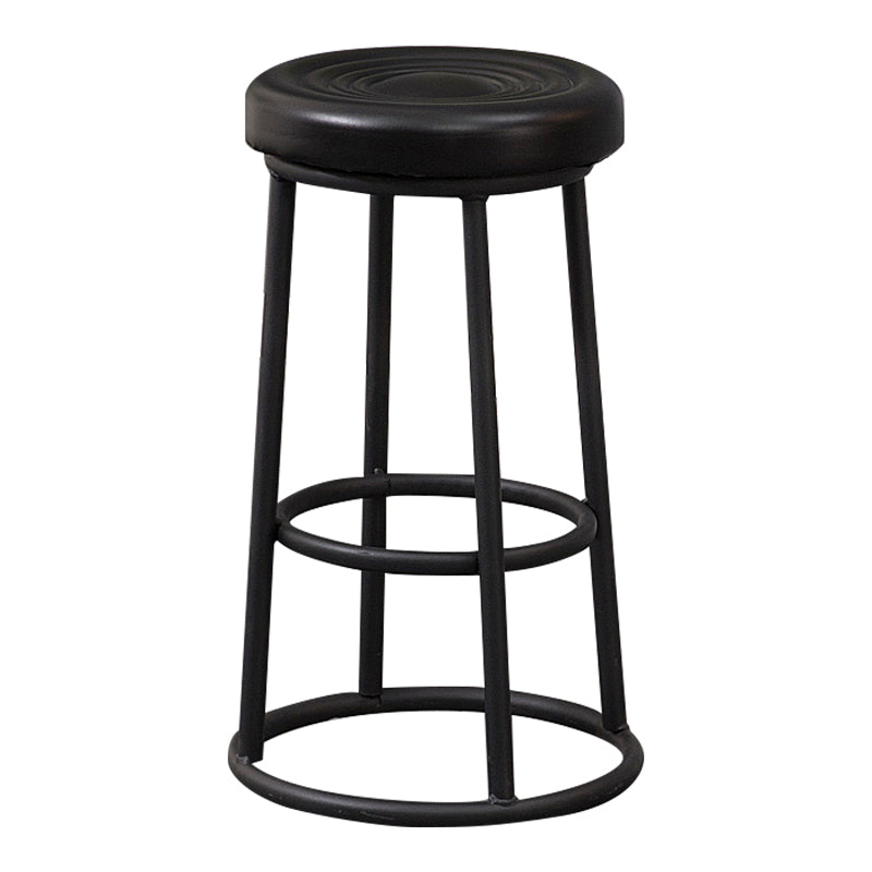 Modern Round Bar Stool Footrest Backless Counter and Bar Stool with Iron Legs Clearhalo 'Bar Furniture' 'Bar Stools' 'bar_stools' 'furn' 'furn_bar_stools' 'furniture_bar_stools' 'Kitchen & Dining Furniture' 'kitchen&dining_furn' 'kitchen' 'kitchen_furn' Furniture' 4544939
