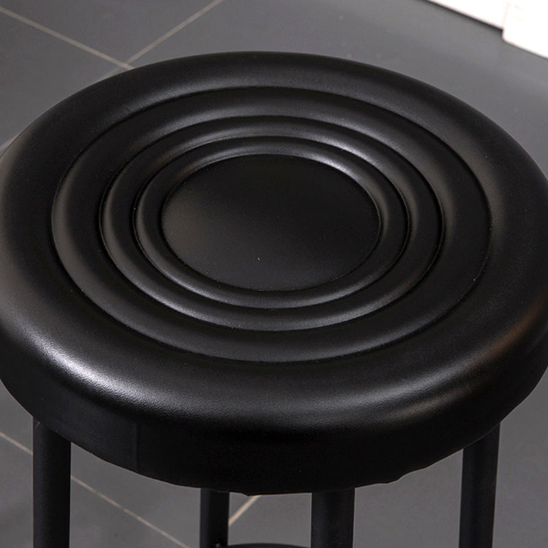 Modern Round Bar Stool Footrest Backless Counter and Bar Stool with Iron Legs Clearhalo 'Bar Furniture' 'Bar Stools' 'bar_stools' 'furn' 'furn_bar_stools' 'furniture_bar_stools' 'Kitchen & Dining Furniture' 'kitchen&dining_furn' 'kitchen' 'kitchen_furn' Furniture' 4544941