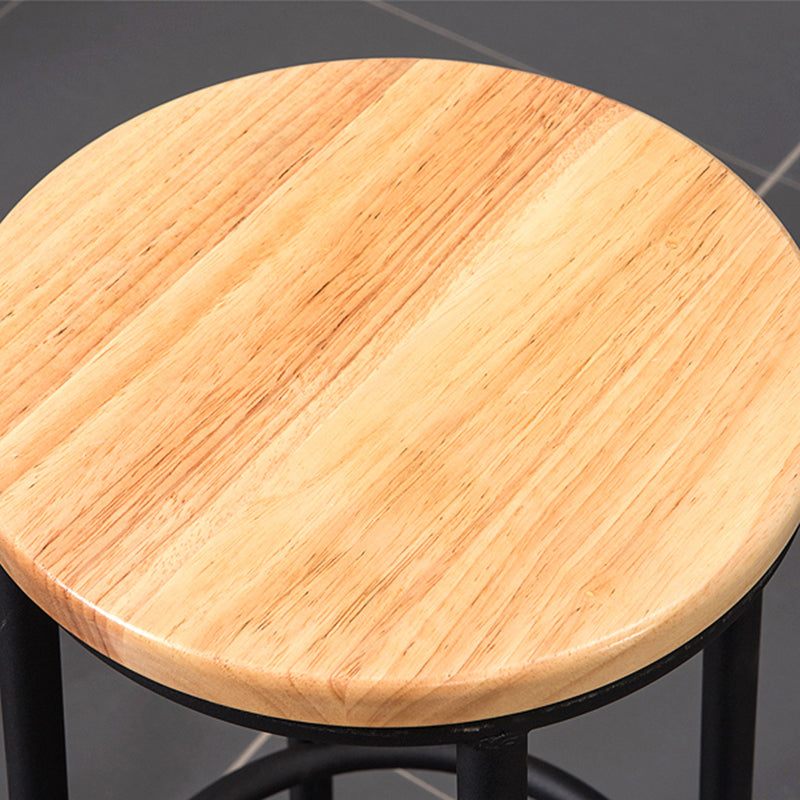 Modern Round Bar Stool Footrest Backless Counter and Bar Stool with Iron Legs Clearhalo 'Bar Furniture' 'Bar Stools' 'bar_stools' 'furn' 'furn_bar_stools' 'furniture_bar_stools' 'Kitchen & Dining Furniture' 'kitchen&dining_furn' 'kitchen' 'kitchen_furn' Furniture' 4544942