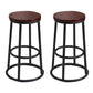 Modern Round Bar Stool Footrest Backless Counter and Bar Stool with Iron Legs Dark Wood 2 Piece Set Clearhalo 'Bar Furniture' 'Bar Stools' 'bar_stools' 'furn' 'furn_bar_stools' 'furniture_bar_stools' 'Kitchen & Dining Furniture' 'kitchen&dining_furn' 'kitchen' 'kitchen_furn' Furniture' 4544943