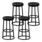 Modern Round Bar Stool Footrest Backless Counter and Bar Stool with Iron Legs Black 4 Piece Set Clearhalo 'Bar Furniture' 'Bar Stools' 'bar_stools' 'furn' 'furn_bar_stools' 'furniture_bar_stools' 'Kitchen & Dining Furniture' 'kitchen&dining_furn' 'kitchen' 'kitchen_furn' Furniture' 4544946