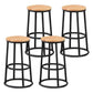 Modern Round Bar Stool Footrest Backless Counter and Bar Stool with Iron Legs Wood 4 Piece Set Clearhalo 'Bar Furniture' 'Bar Stools' 'bar_stools' 'furn' 'furn_bar_stools' 'furniture_bar_stools' 'Kitchen & Dining Furniture' 'kitchen&dining_furn' 'kitchen' 'kitchen_furn' Furniture' 4544948