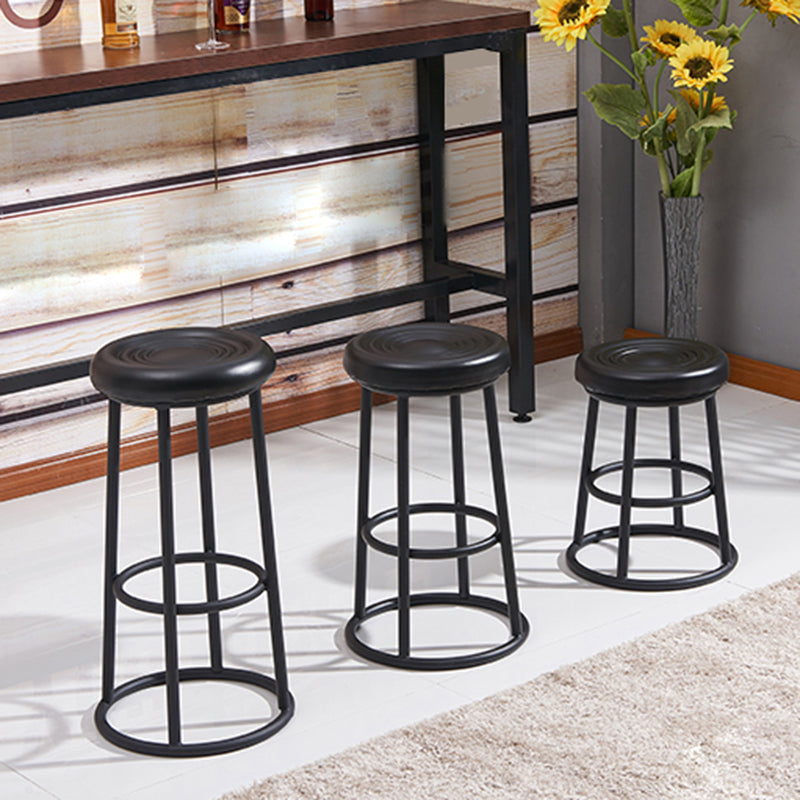 Modern Round Bar Stool Footrest Backless Counter and Bar Stool with Iron Legs Clearhalo 'Bar Furniture' 'Bar Stools' 'bar_stools' 'furn' 'furn_bar_stools' 'furniture_bar_stools' 'Kitchen & Dining Furniture' 'kitchen&dining_furn' 'kitchen' 'kitchen_furn' Furniture' 4544951