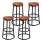Modern Round Bar Stool Footrest Backless Counter and Bar Stool with Iron Legs Walnut 4 Piece Set Clearhalo 'Bar Furniture' 'Bar Stools' 'bar_stools' 'furn' 'furn_bar_stools' 'furniture_bar_stools' 'Kitchen & Dining Furniture' 'kitchen&dining_furn' 'kitchen' 'kitchen_furn' Furniture' 4544952