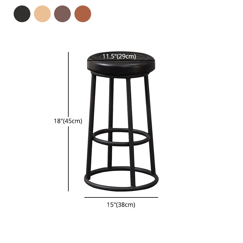 Modern Round Bar Stool Footrest Backless Counter and Bar Stool with Iron Legs Clearhalo 'Bar Furniture' 'Bar Stools' 'bar_stools' 'furn' 'furn_bar_stools' 'furniture_bar_stools' 'Kitchen & Dining Furniture' 'kitchen&dining_furn' 'kitchen' 'kitchen_furn' Furniture' 4544953