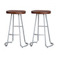 Modern Style Iron Bar Stool with Footrest Dining Room Solid Wood Bar Stool 30 Inches Silver 2 Piece Set Clearhalo 'Bar Furniture' 'Bar Stools' 'bar_stools' 'furn' 'furn_bar_stools' 'furniture_bar_stools' 'Kitchen & Dining Furniture' 'kitchen&dining_furn' 'kitchen' 'kitchen_furn' Furniture' 4544965