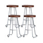 Modern Style Iron Bar Stool with Footrest Dining Room Solid Wood Bar Stool 30 Inches Silver 4 Piece Set Clearhalo 'Bar Furniture' 'Bar Stools' 'bar_stools' 'furn' 'furn_bar_stools' 'furniture_bar_stools' 'Kitchen & Dining Furniture' 'kitchen&dining_furn' 'kitchen' 'kitchen_furn' Furniture' 4544967