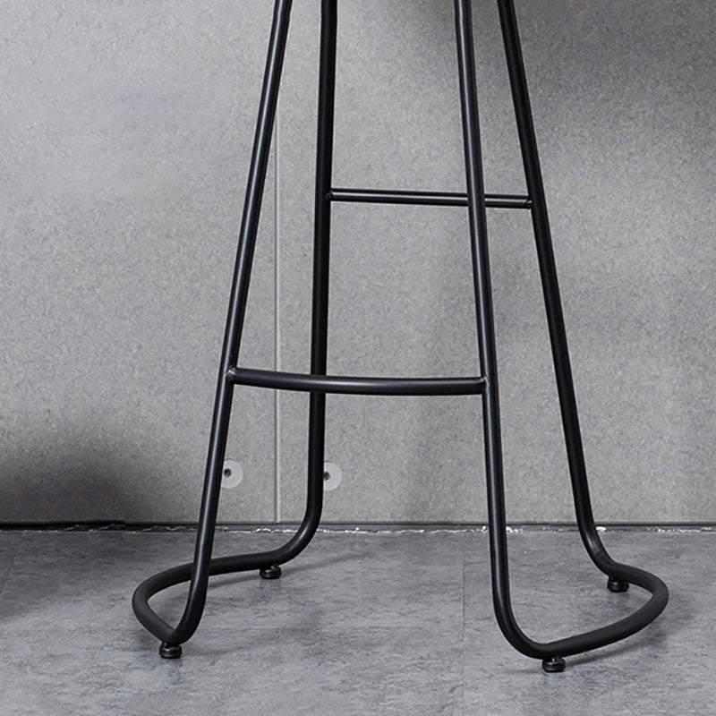 Modern Style Iron Bar Stool with Footrest Dining Room Solid Wood Bar Stool 30 Inches Clearhalo 'Bar Furniture' 'Bar Stools' 'bar_stools' 'furn' 'furn_bar_stools' 'furniture_bar_stools' 'Kitchen & Dining Furniture' 'kitchen&dining_furn' 'kitchen' 'kitchen_furn' Furniture' 4544969