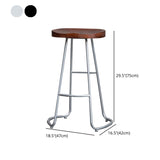 Modern Style Iron Bar Stool with Footrest Dining Room Solid Wood Bar Stool 30 Inches Clearhalo 'Bar Furniture' 'Bar Stools' 'bar_stools' 'furn' 'furn_bar_stools' 'furniture_bar_stools' 'Kitchen & Dining Furniture' 'kitchen&dining_furn' 'kitchen' 'kitchen_furn' Furniture' 4544972